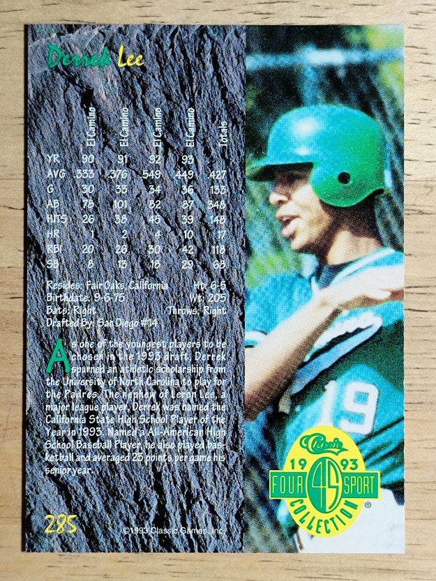 1993 Classic Four Sport #285 Derrek Lee