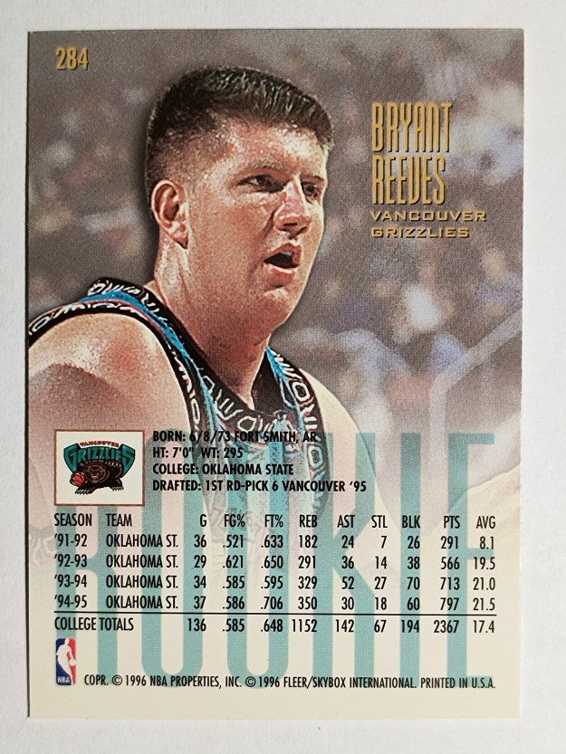 1995-96 Ultra #284 Bryant Reeves RC