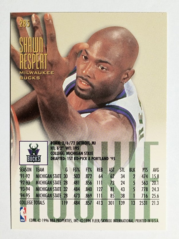 1995-96 Ultra #285 Shawn Respert RC