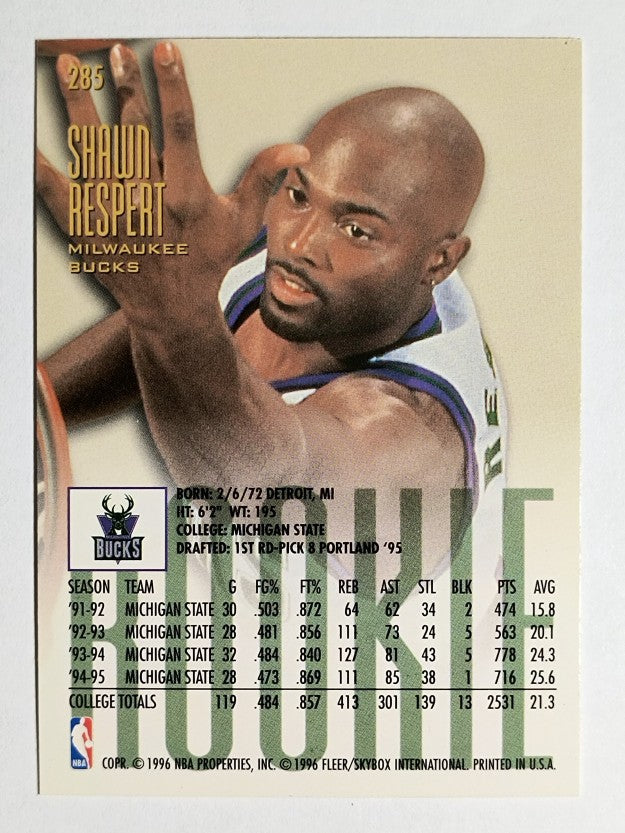 1995-96 Ultra #285 Shawn Respert RC