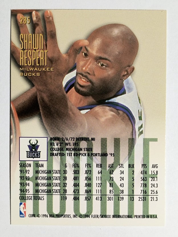 1995-96 Ultra #285 Shawn Respert RC