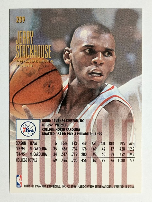 1995-96 Ultra #289 Jerry Stackhouse RC