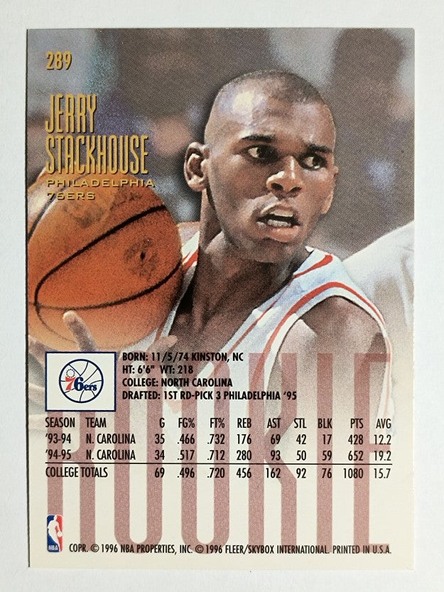 1995-96 Ultra #289 Jerry Stackhouse RC (NM)
