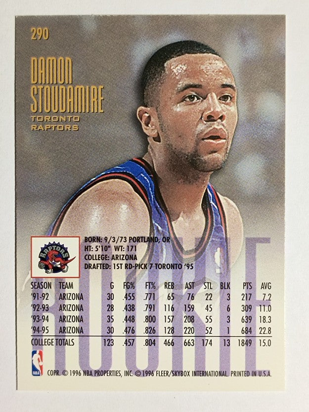 1995-96 Ultra #290 Damon Stoudamire RC (NM)