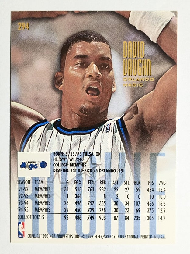 1995-96 Ultra #294 David Vaughn RC