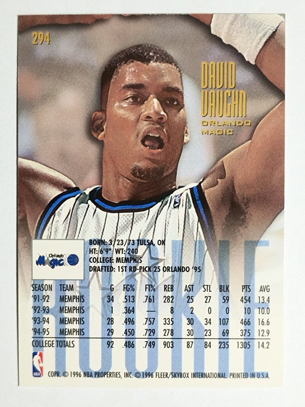 1995-96 Ultra #294 David Vaughn RC