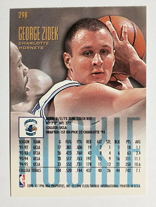 1995-96 Ultra #298 George Zidek RC