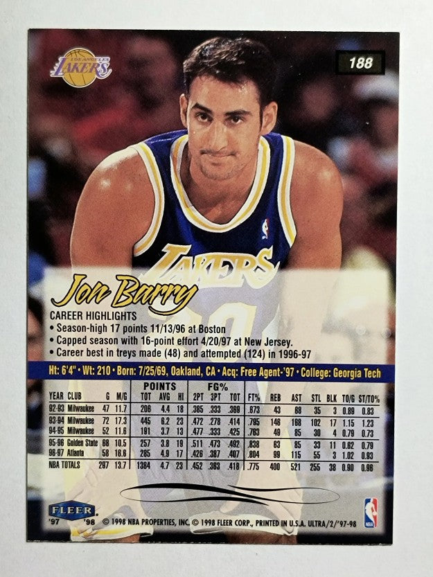 1997-98 Ultra #188 Jon Barry
