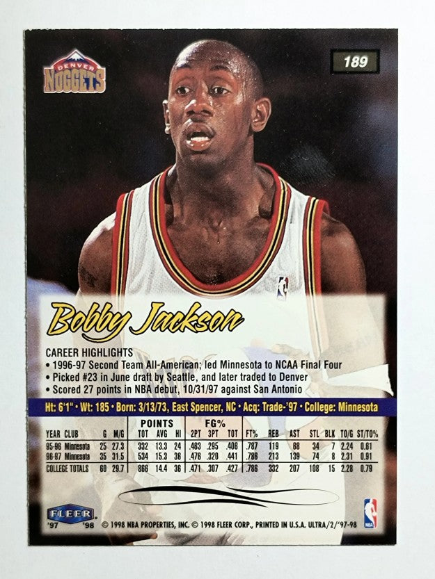 1997-98 Ultra #189 Bobby Jackson