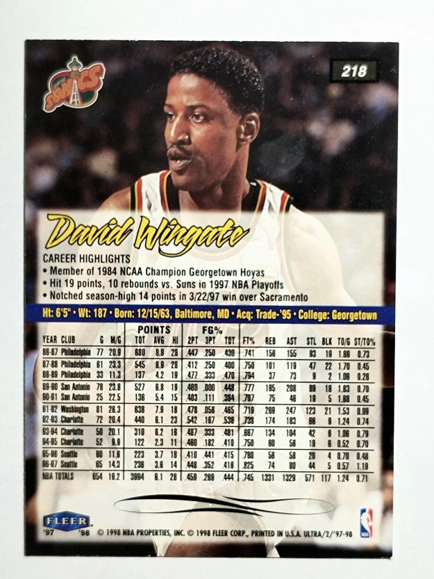 1997-98 Ultra #218 David Wingate