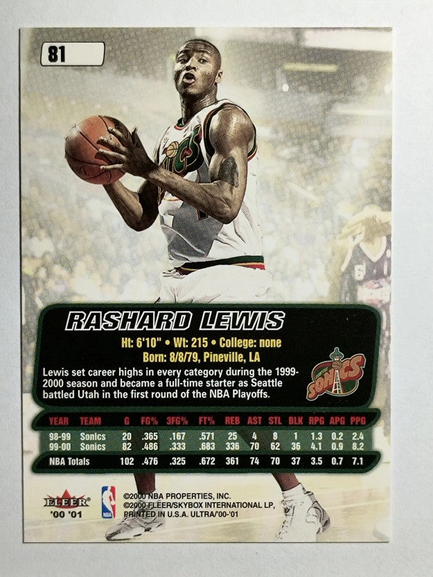 2000-01 Ultra #81 Rashard Lewis