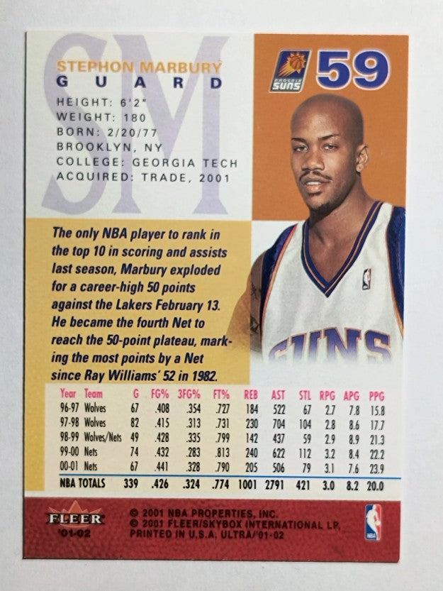 2001-02 Ultra #59 Stephon Marbury