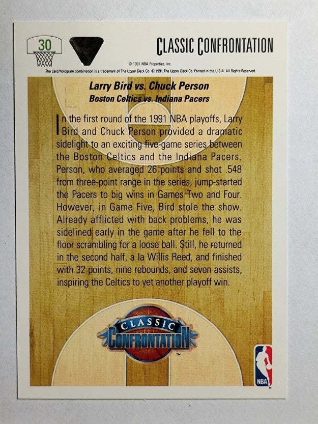 1991-92 Upper Deck #30 Larry Bird CC/Chuck Person
