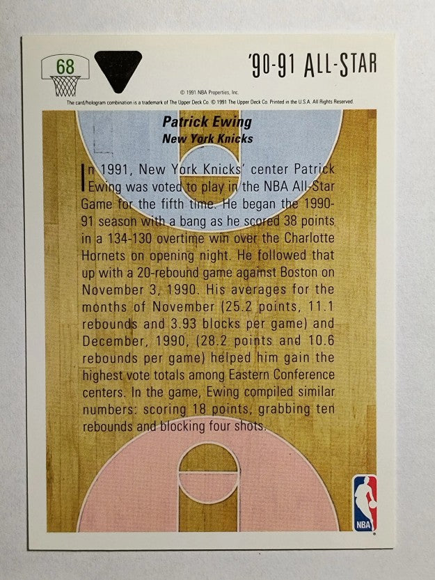 1991-92 Upper Deck #68 Patrick Ewing AS