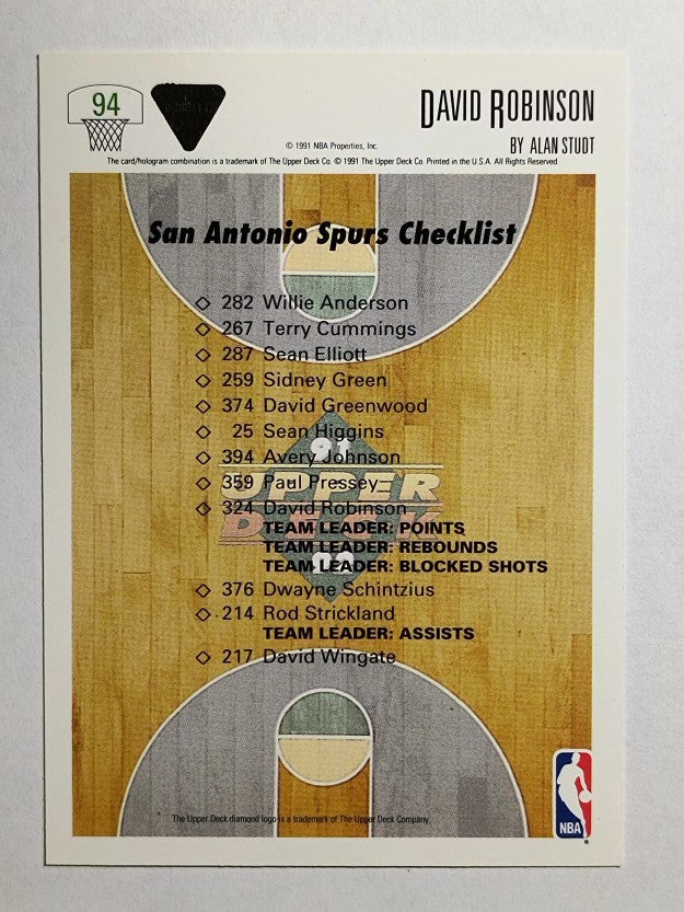 1991-92 Upper Deck #94 David Robinson TC