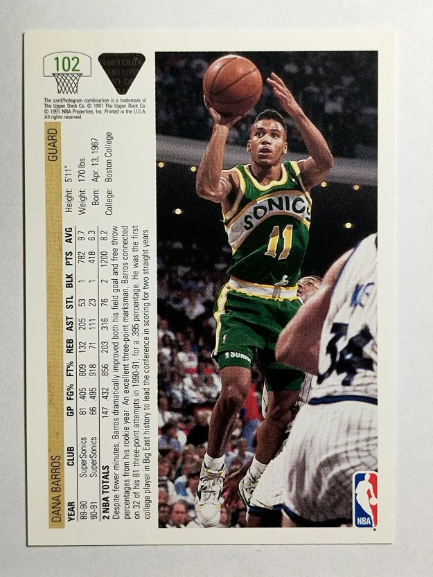 1991-92 Upper Deck #102 Dana Barros
