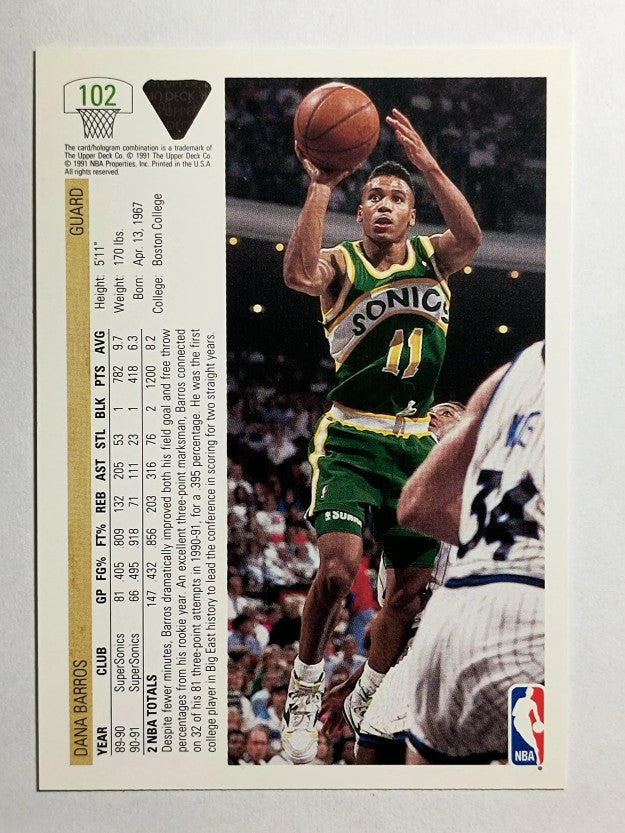 1991-92 Upper Deck #102 Dana Barros