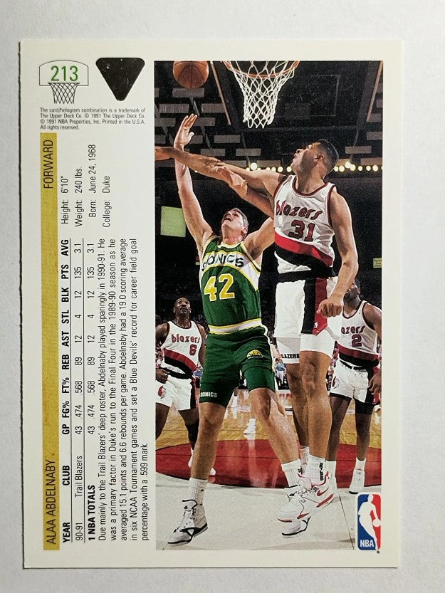 1991-92 Upper Deck #213 Alaa Abdelnaby