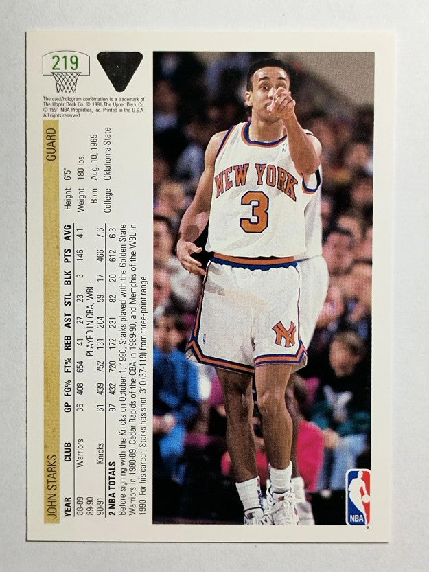 1991-92 Upper Deck #219 John Starks RC