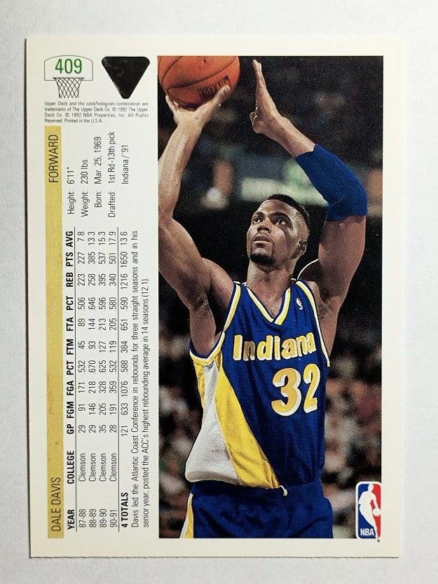 1991-92 Upper Deck #409 Dale Davis RC