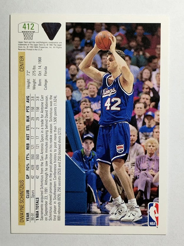 1991-92 Upper Deck #412 Dwayne Schintzius