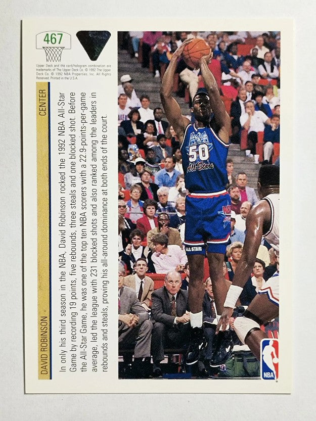 1991-92 Upper Deck #467 David Robinson AS