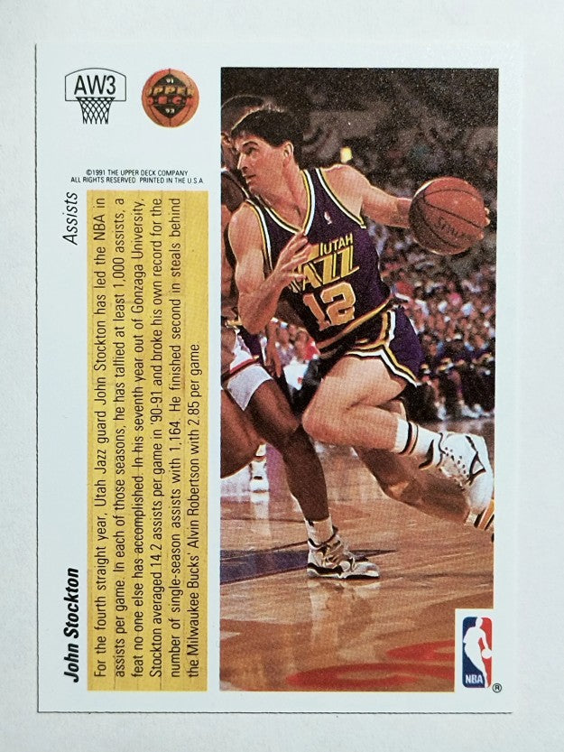 1991-92 Upper Deck Award Winner Holograms #AW3 John Stockton/Assists Leader