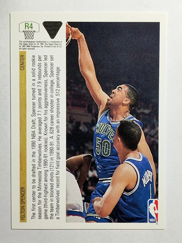1991-92 Upper Deck Rookie Standouts #R4 Felton Spencer