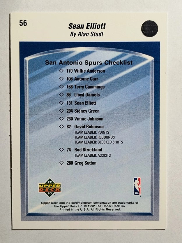 1992-93 Upper Deck #56 Sean Elliott TC