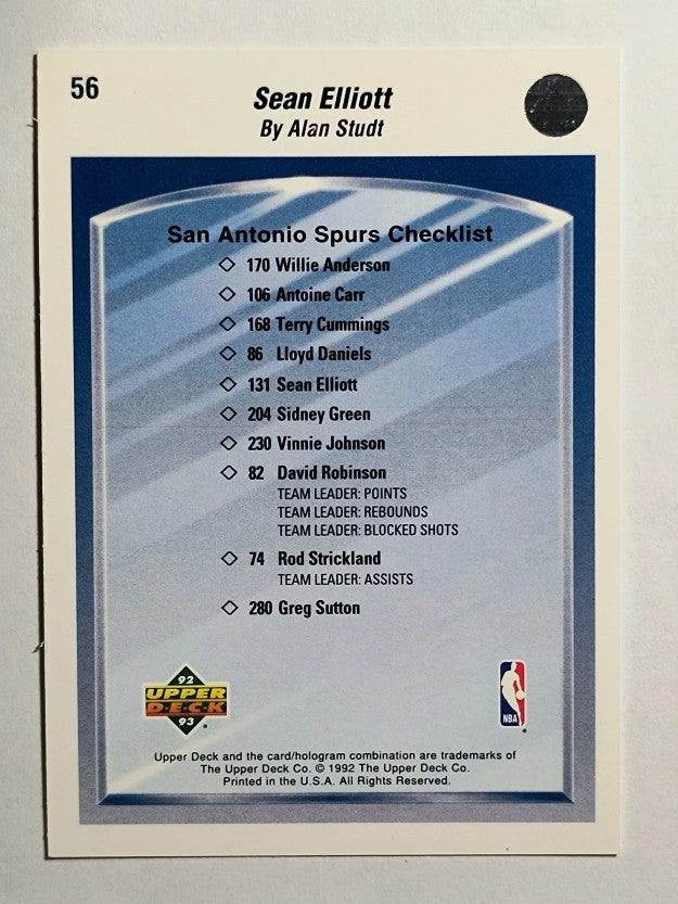 1992-93 Upper Deck #56 Sean Elliott TC