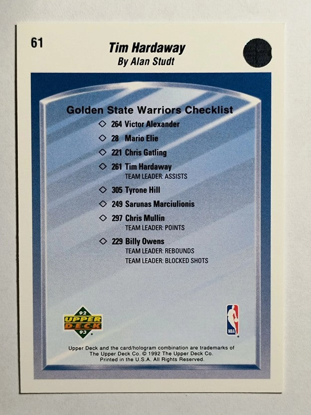1992-93 Upper Deck #61 Tim Hardaway TC