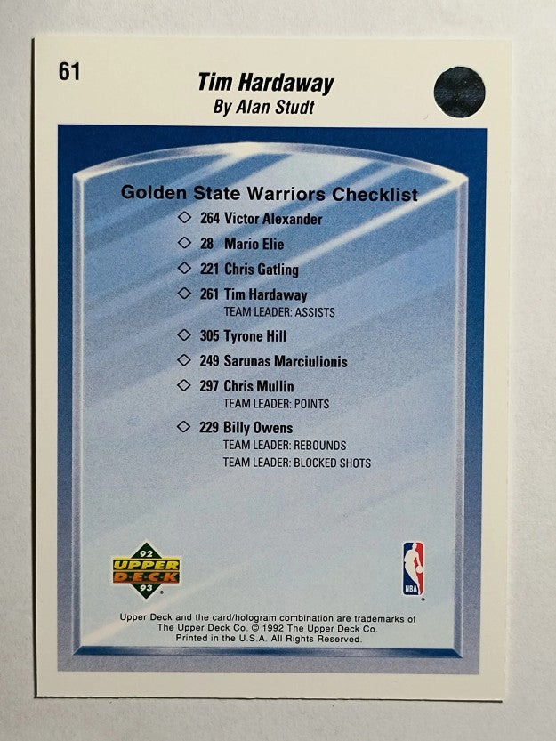 1992-93 Upper Deck #61 Tim Hardaway TC