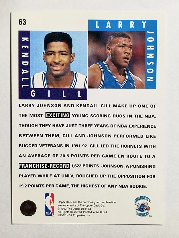 1992-93 Upper Deck #63 Kendall Gill ST/Larry Johnson