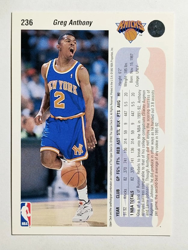 1992-93 Upper Deck #236 Greg Anthony
