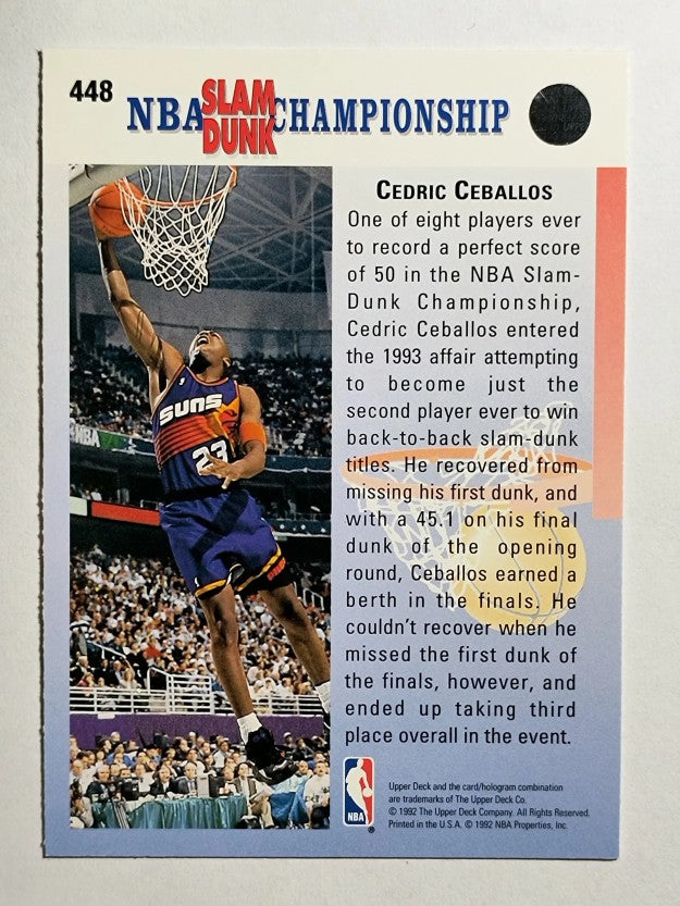 1992-93 Upper Deck #448 Cedric Ceballos FACE
