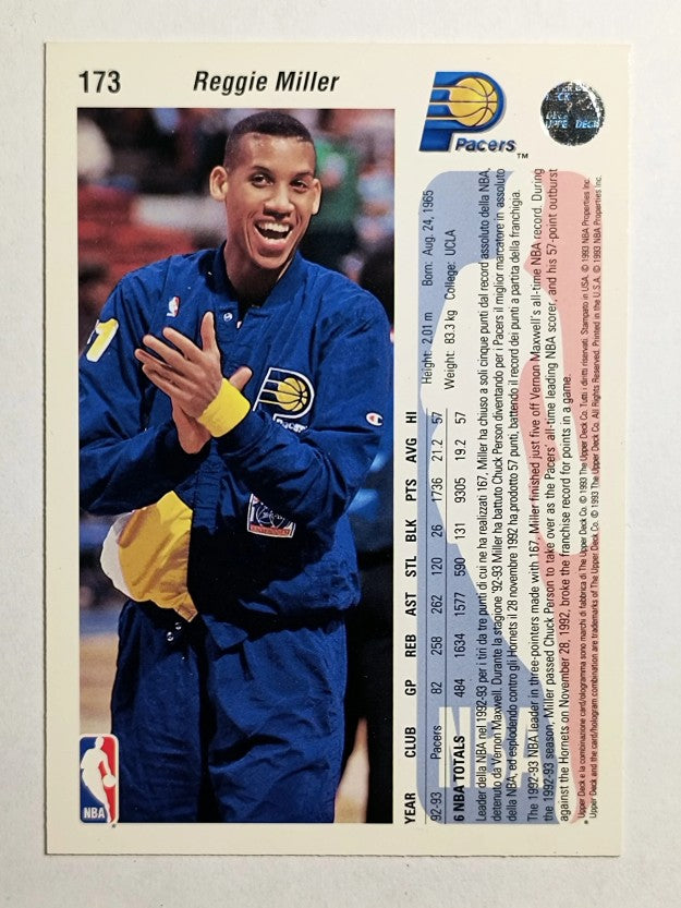 1992-93 Upper Deck International Italian #173 Reggie Miller