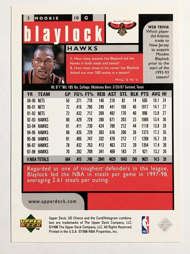1998-99 UD Choice Preview #3 Mookie Blaylock