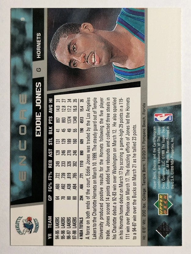 1998-99 Upper Deck Encore #9 Eddie Jones