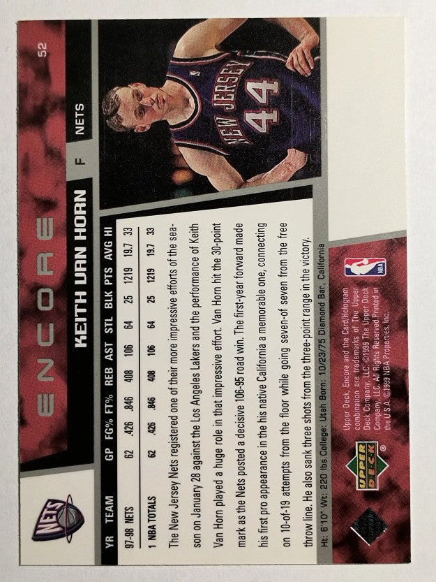 1998-99 Upper Deck Encore #52 Keith Van Horn