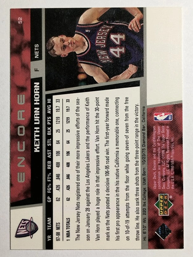 1998-99 Upper Deck Encore #52 Keith Van Horn