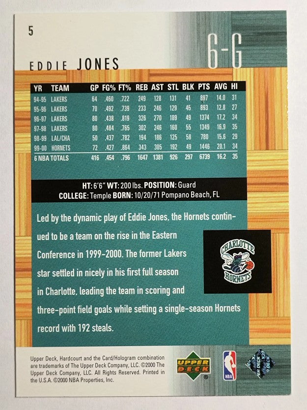 2000-01 Upper Deck Hardcourt #5 Eddie Jones