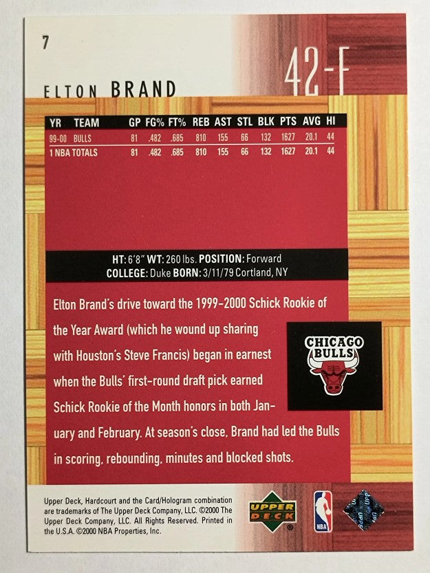 2000-01 Upper Deck Hardcourt #7 Elton Brand