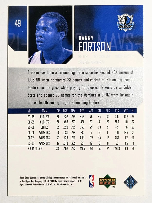 2003-04 Upper Deck #49 Danny Fortson