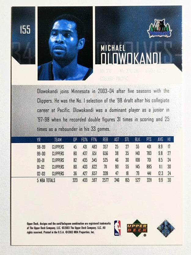 2003-04 Upper Deck #155 Michael Olowokandi