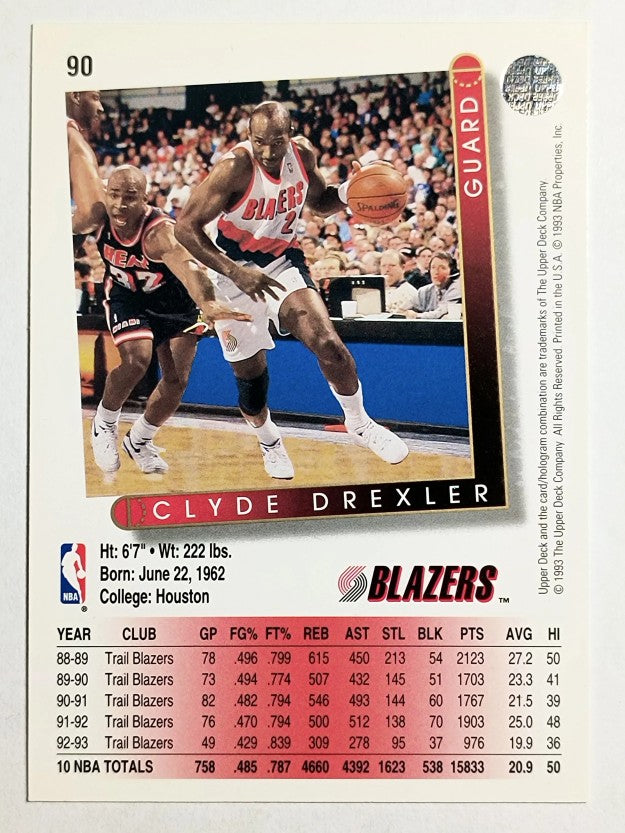 1993-94 Upper Deck #90 Clyde Drexler