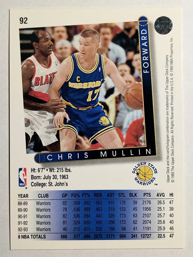 1993-94 Upper Deck #92 Chris Mullin