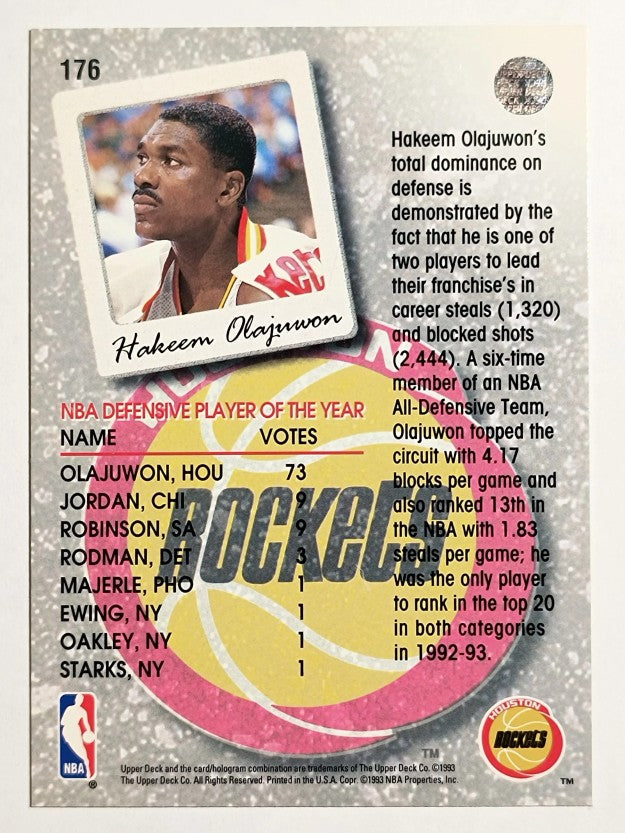1993-94 Upper Deck #176 Hakeem Olajuwon SL