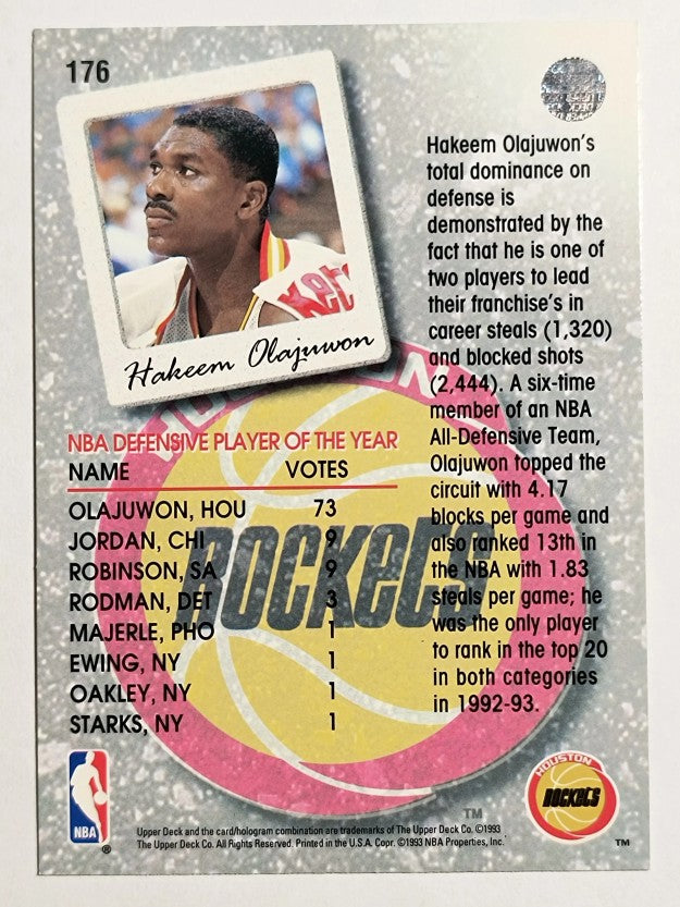1993-94 Upper Deck #176 Hakeem Olajuwon SL (NM)