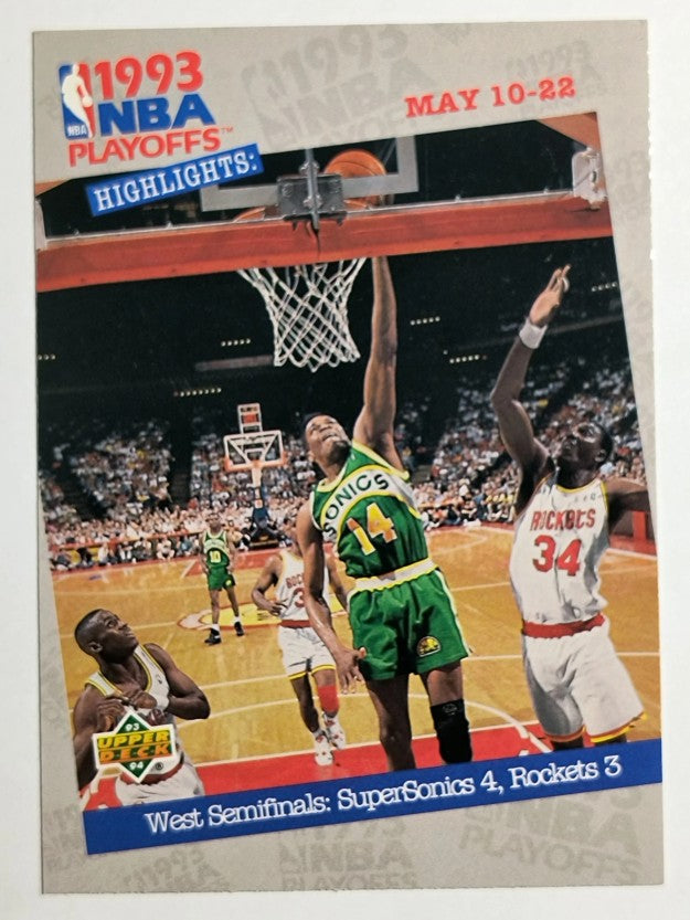 1993-94 Upper Deck #189 Sam Perkins/Hakeem Olajuwon PO (NM)