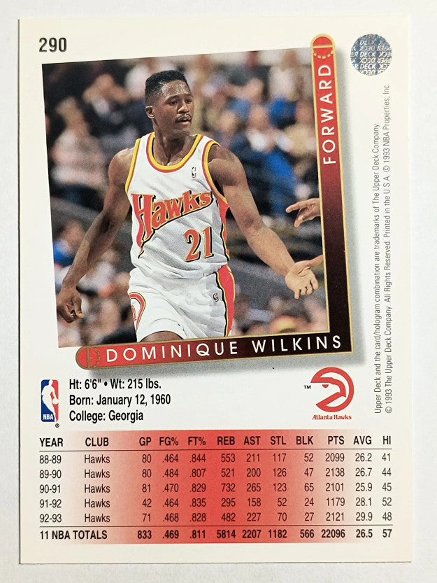 1993-94 Upper Deck #290 Dominique Wilkins
